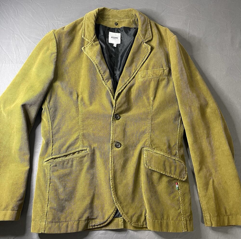 Vintage Moschino Jeans Uomo Corduroy Blazer Jacket Made in Italy IT 52 / US 42